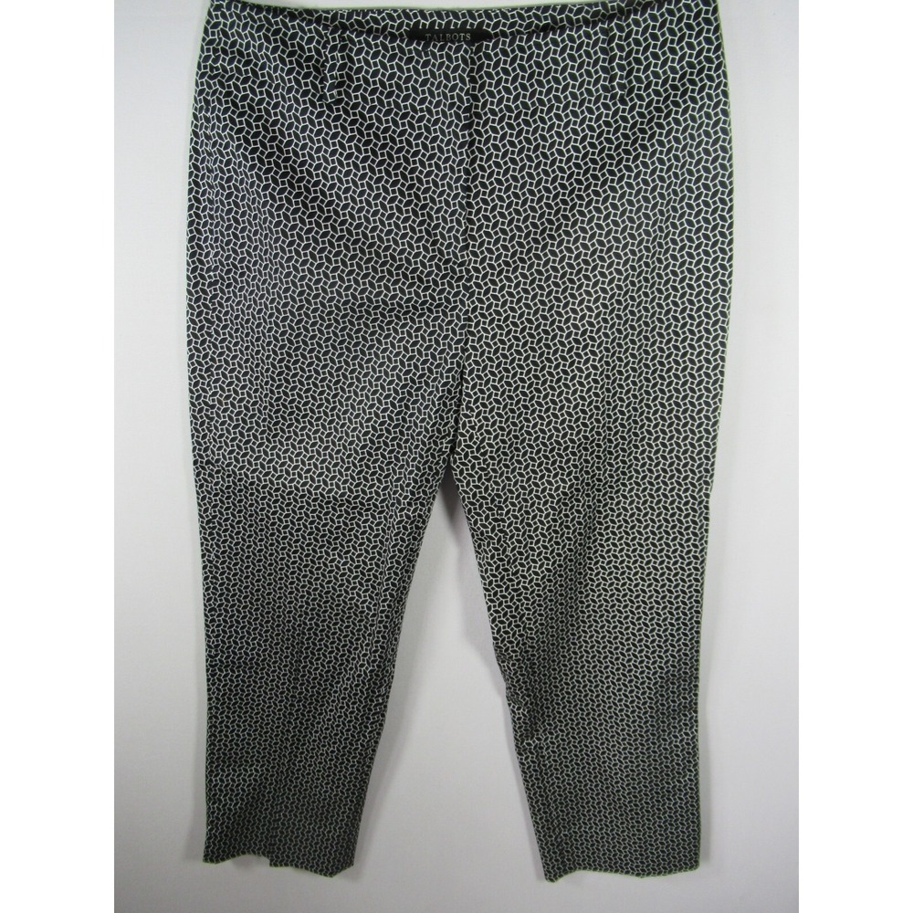 Talbots Capri Pants Petite Size 4P Black Geometric Cropped